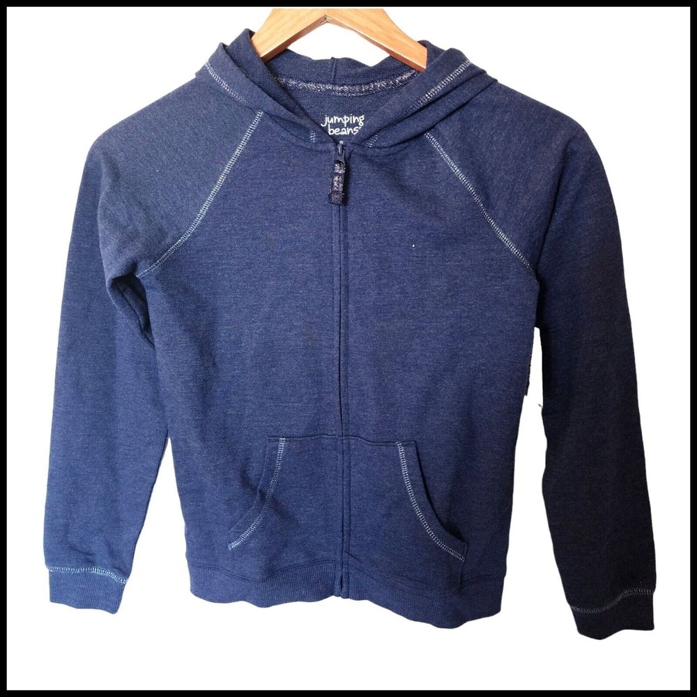 Jumping Beans Blue Hoodie Full Zip Sweatshirt size 8 Kids Girl‎ NWT